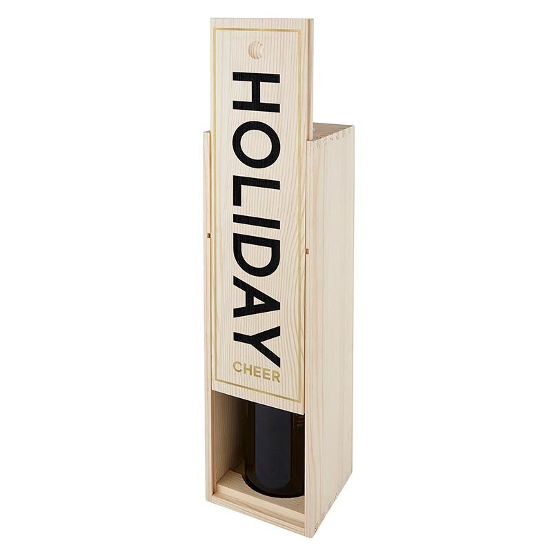 Wood Wine Box - Holiday Cheer