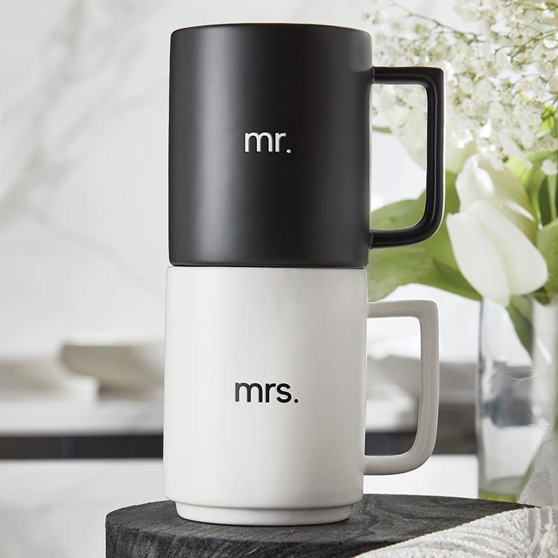 Matte Stackable Mug Set - Mr. & Mrs