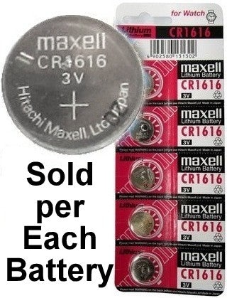 Maxell Cr1616 Lithium Coin Cell 3V, On Tear Strip. Exp. 06 - 2025