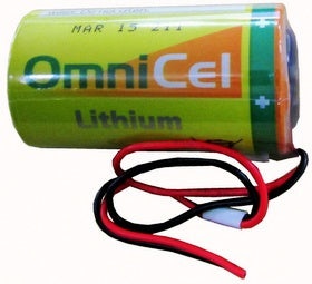 Omnicel Er34615, D Size, 3.6 Volt 13Ah High Drain Lithium Battery, With Wire Leads