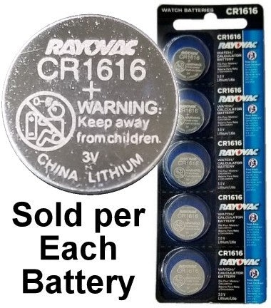 Rayovac (Cr1616) Lithium Coin Battery - On Tear Strip
