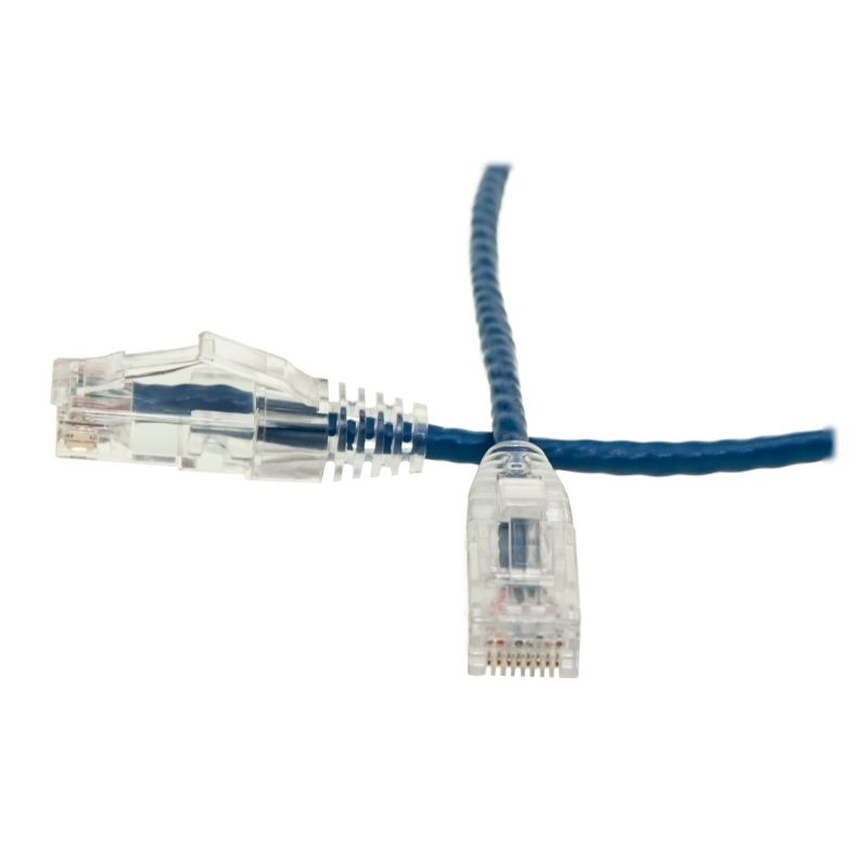 Slim Cat6 Ethernet Patch Cable, Snagless Boot, Blue - 6Ft