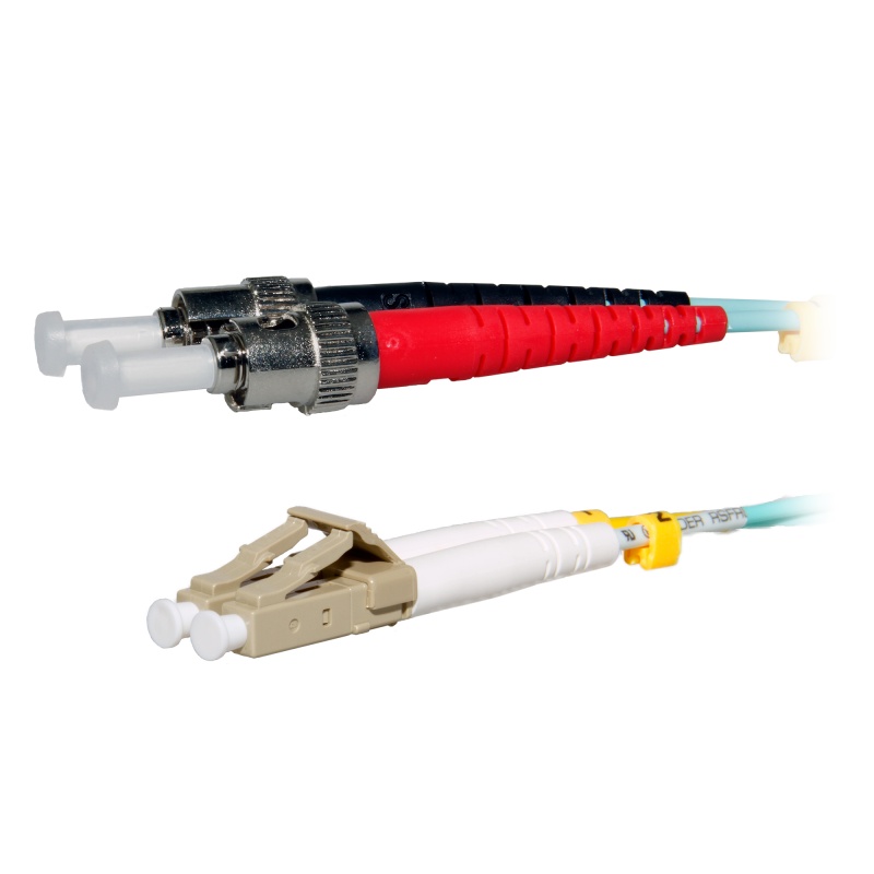 3 Meter 10Gb Aqua Lc/St Om3 Duplex Fiberoptic Cable, 50/125