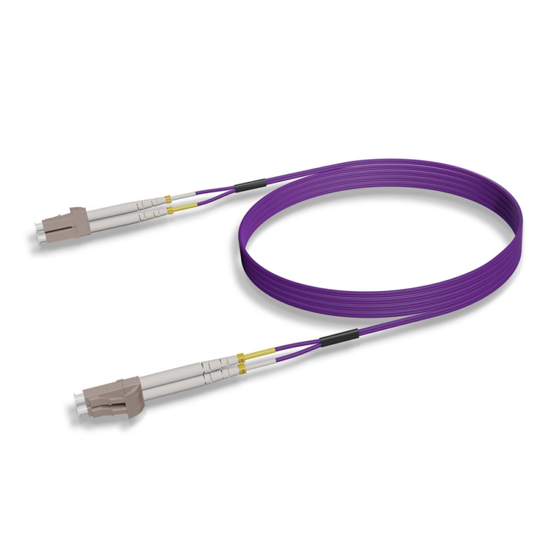 Lc/Upc To Lc/Upc Om4 Duplex Fiber Optic Patch Cable, 50/125