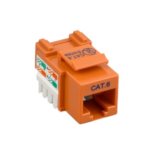 Buy Orange Cat6 Keystone for 110 Punch Down Connections Online