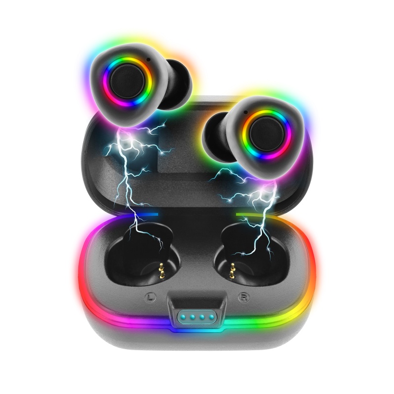 Bluetooth Wireless Earbuds W/ Charging Case, Led Lighting Effects