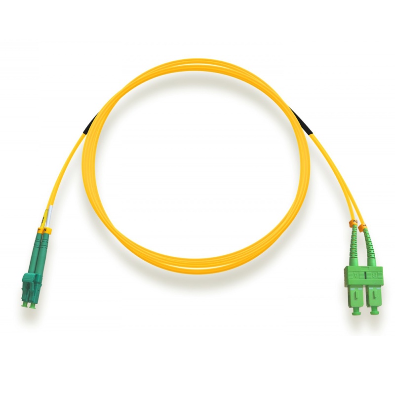 Lc/Apc To Sc/Apc Os2 Duplex Fiber Optic Patch Cable, 9/125