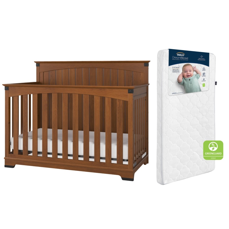 Redmond Full Panel 2-Piece Crib And Dreamweave Set, Coach Cherry