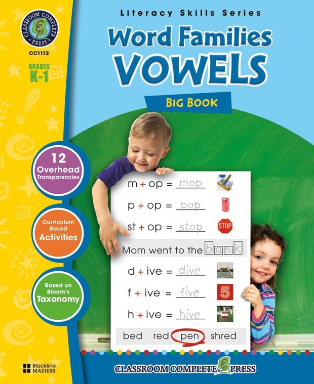 Classroom Complete Regular Education Book: Word Families: Vowels Big Book, Grades - K, 1