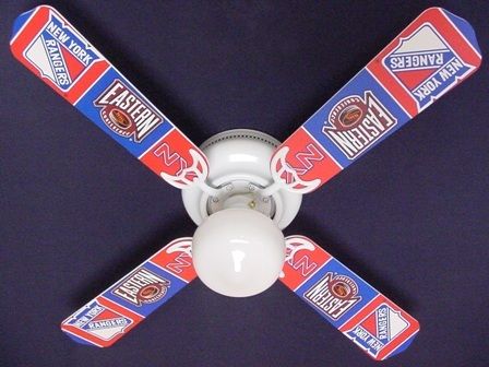 New Nhl New York Rangers Hockey Ceiling Fan 42"
