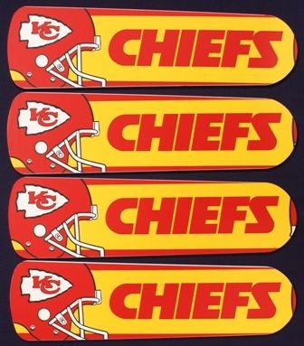 New Nfl Kansas City Chiefs 42" Ceiling Fan Blades Only