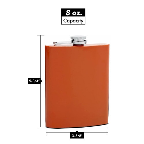 Burnt Orange 8Oz Hip Flask