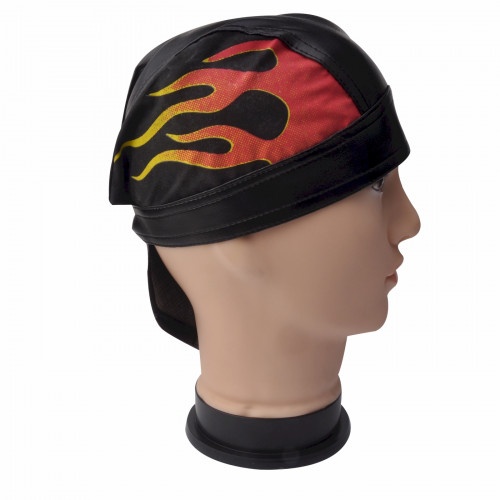 Red Flame Skull Cap