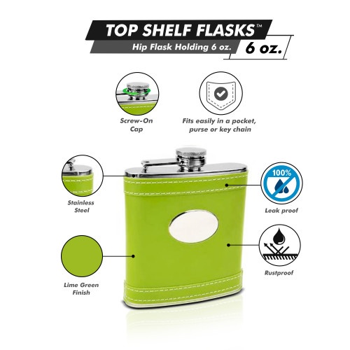 Lime Green Customized Flask