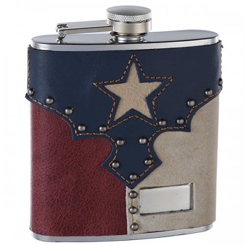 6 Oz. Hip Flask Holder With Texas Pride Design