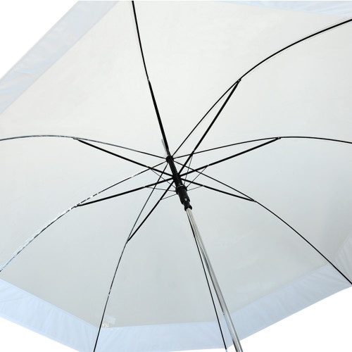 Rain Umbrella - Clear - 48" Across - Rip-Resistant - Auto Open - Light Strong Metal Shaft And Ribs - Resin Handle