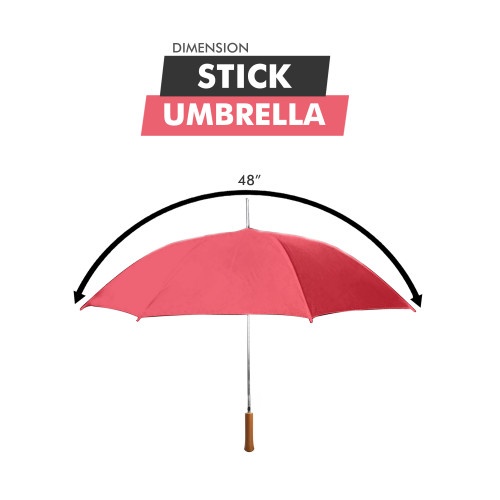 48" Red Auto Open Wholesale Rain Umbrella