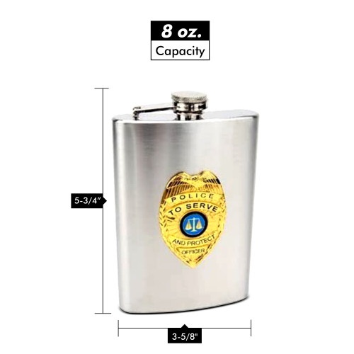 8Oz Official Police Hip Flask