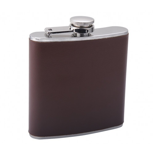 6Oz Brown Leather Flask