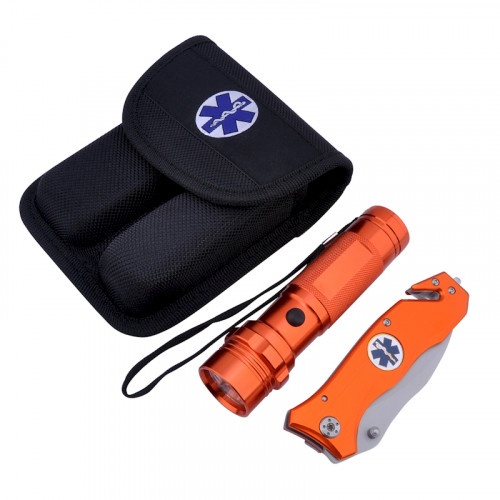Emergency And Survival Knife And Flashlight Set