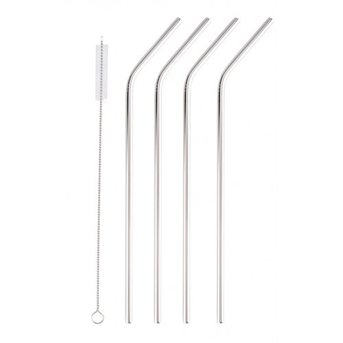 Stainless Steel Straws W/ Cleaning Brush, Universal Fit 16-50Oz Tumblers & Cups, 4Pk
