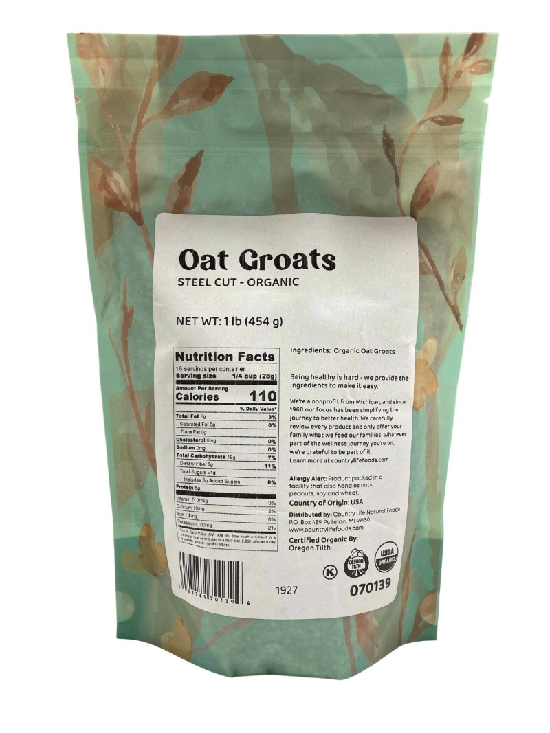 Oat Groats, Steel Cut, Organic
