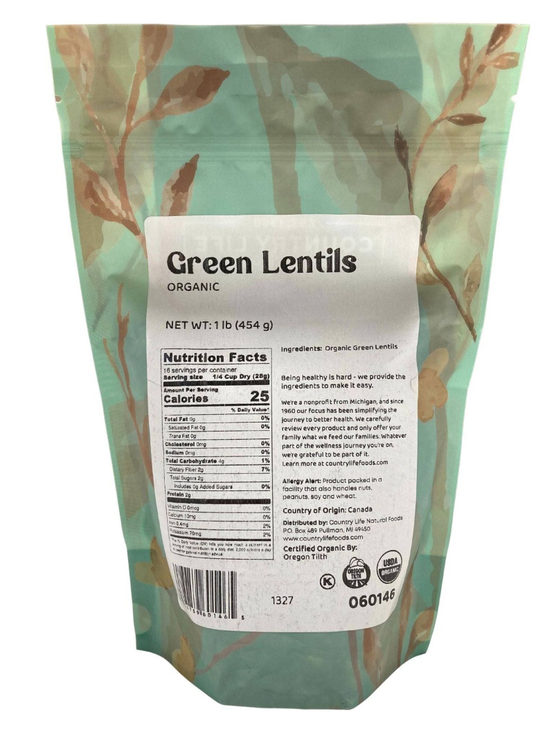 Organic Lentils, Green