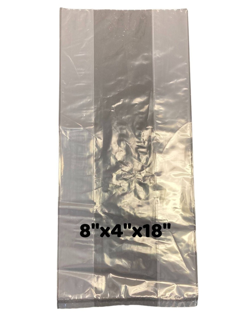 Plastic Bags 2 Mil 8"X4"x18" (1000 Bags) - 8X4x18 Inches