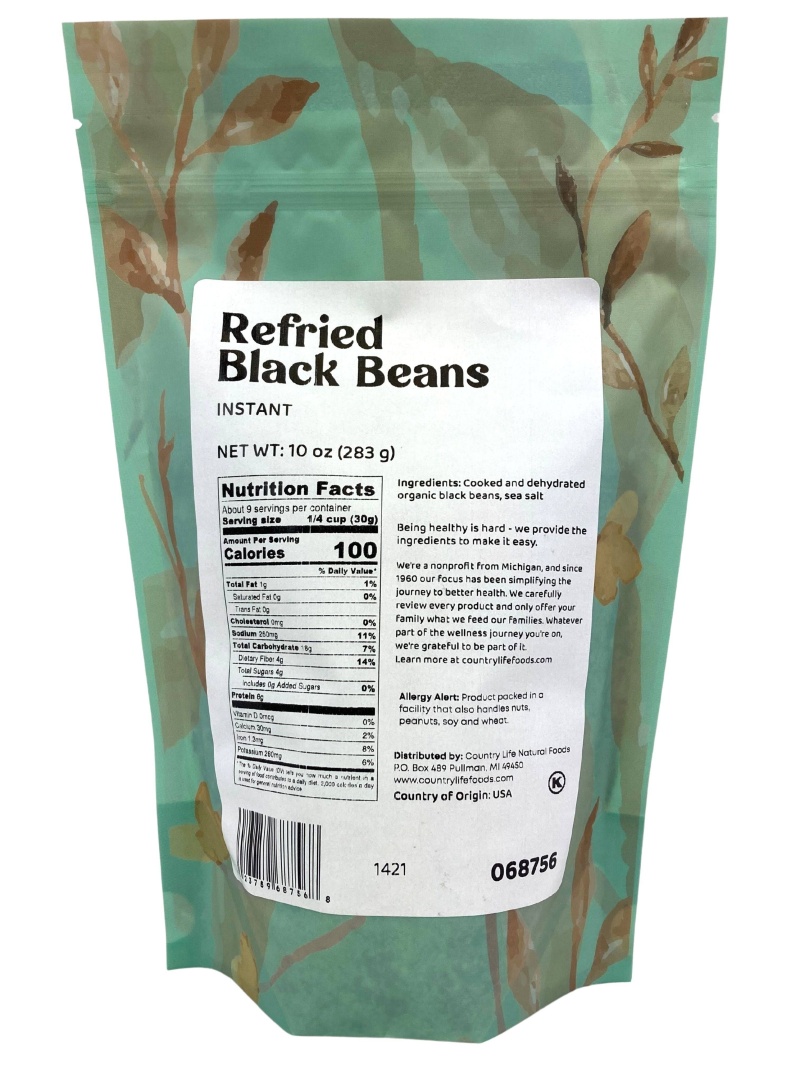 Black Beans, Organic, Refried Instant
