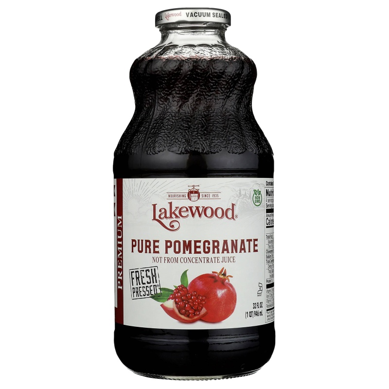 Pomegranate Juice, Pure (Lakewood) - 32 Oz