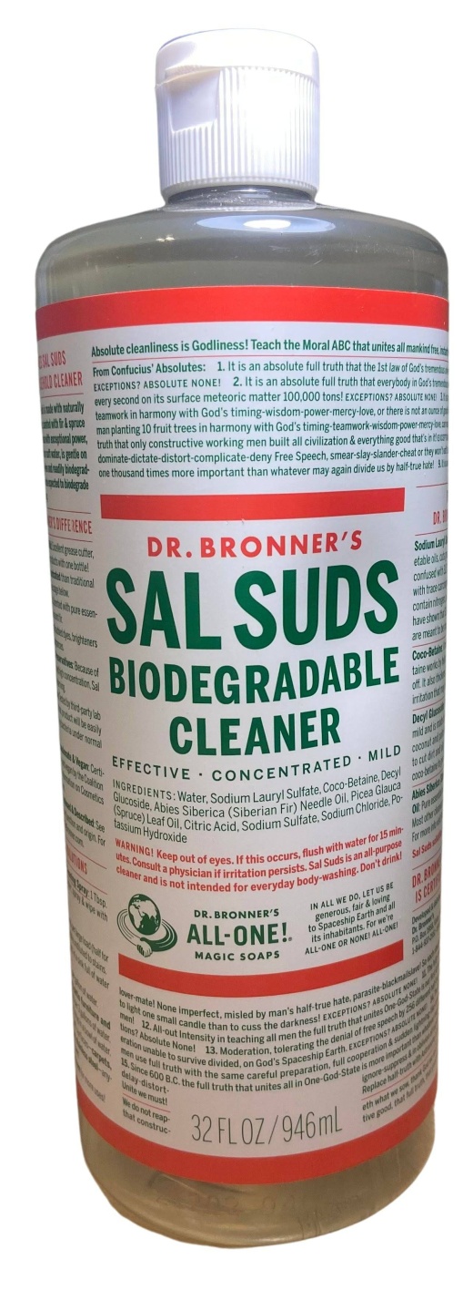 Dr. Bronner's Sal Suds Liquid Cleaner, 32 Oz - Biodegradable, Concentrated, and Cruelty-Free