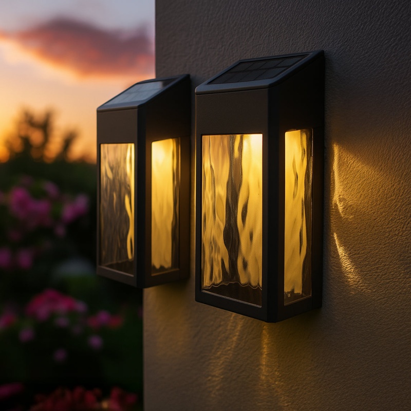 Black Aluminum Lancaster Solar Deck & Wall Light (2 Pack)