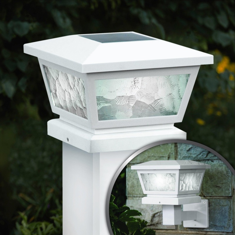 Fairmont Solar Post Cap / Wall Mount - White