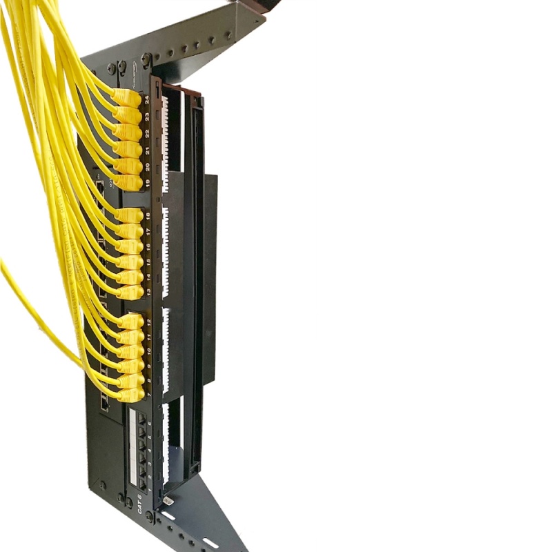 Wavenet – 4U Horizontal & Vertical Wall Mount Bracket - Depthless Wall Rack For 19In Networking Equipment, Weight Capacity 150Lbs, Steel – Black