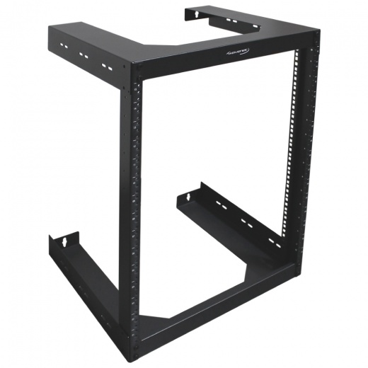 Wavenet 15U Wall Mount Server Rack - 18" Deep Open Frame Server Room Rack for 19" Network Data Computer Equipment – Black