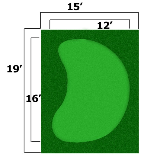 15' x 19' Complete Par Saver Putting Green with Symbior Fringe (Kidney)
