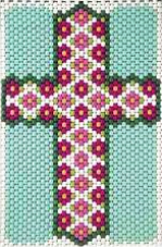 Beaded Banner Kit Flower Cross