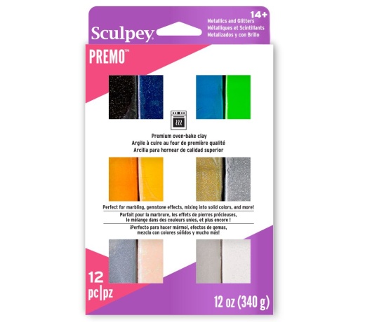 Sculpey Premo™ 12 Piece Metallics And Glitters Multi-Pack Pe