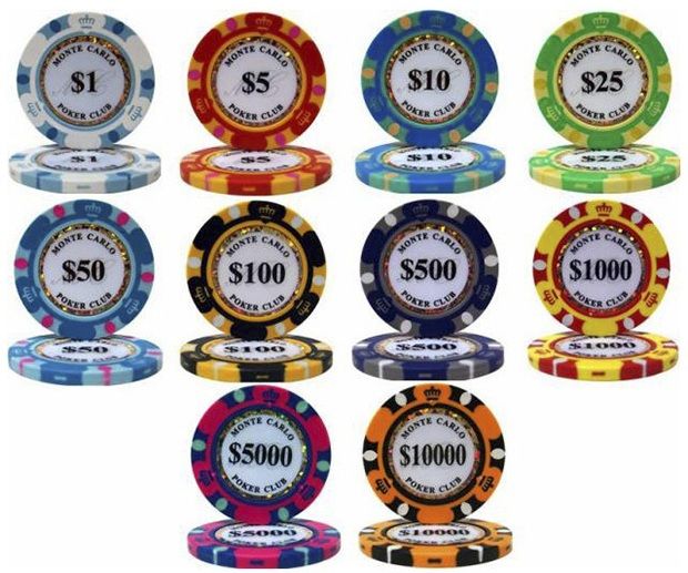 Monte Carlo 12.5G 3 Tone Holographic Poker Chips (25/Pkg) $100.00
