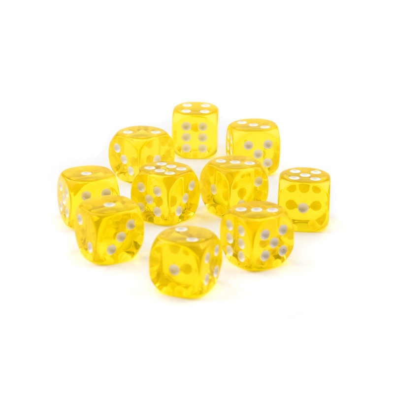 Economy Transparent Dice - 16Mm - 10 Pack - Choose Colors Yellow
