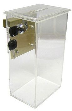 Acrylic Toke Box w/Locking Lid & Metal J Hook