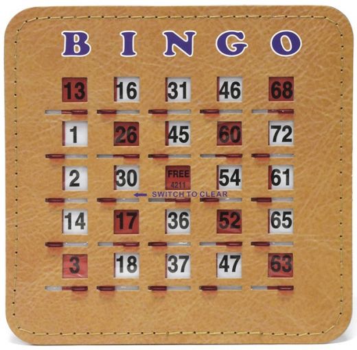 Senior Friendly Tabbed Quick Clear Stitched 5 Ply Bingo Shutter Slide Cards