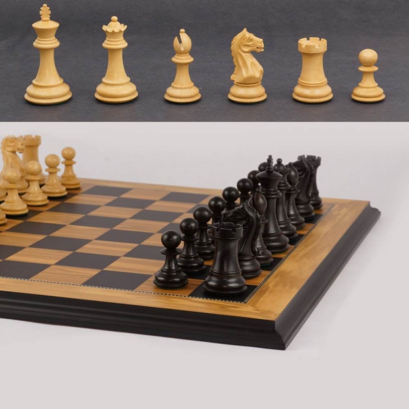 18" Mow Ebonized Imperator Presidential Staunton Chess Set