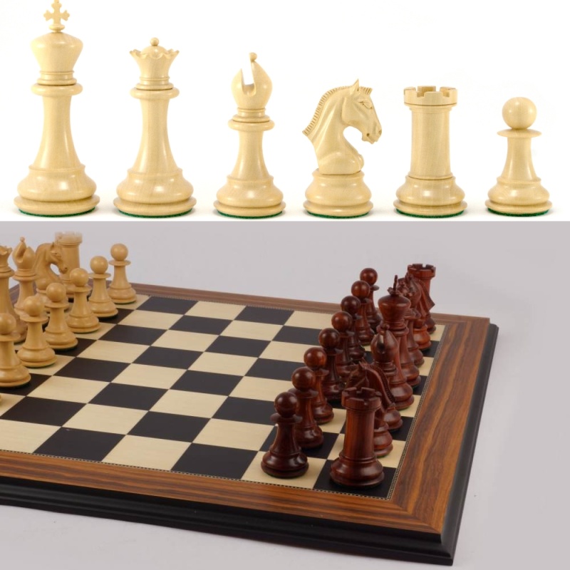 23" Mark Of Westminster Padouk Aurora Staunton Presidential Chess Set