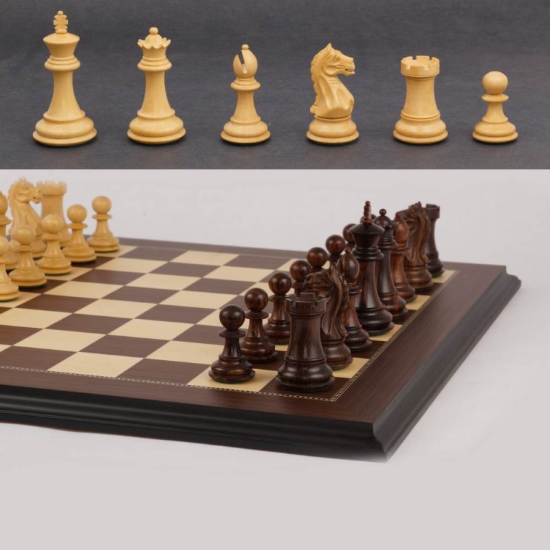 18" Mow Rosewood Imperator Presidential Staunton Chess Set