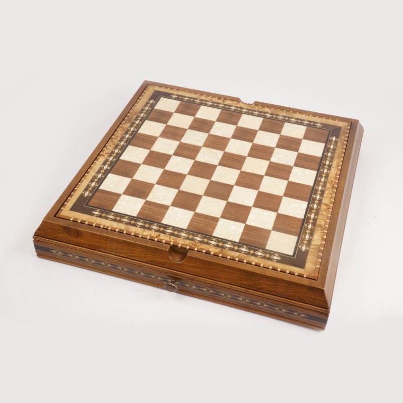 22" Cappadocia Storage Chess Board With Backgammon