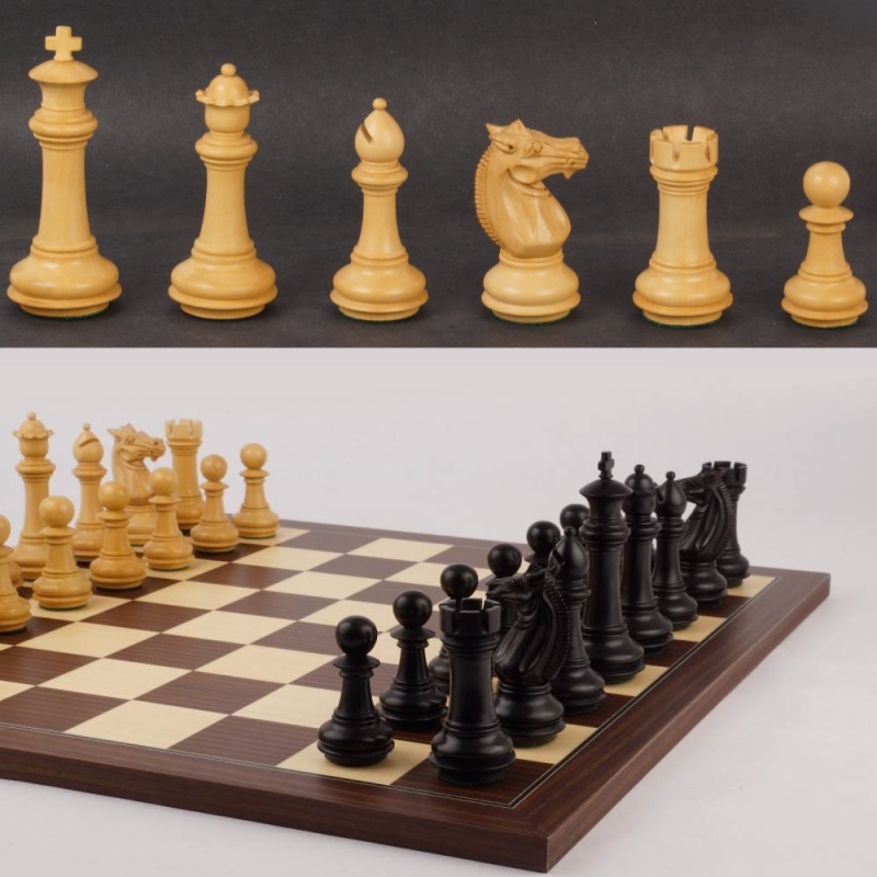 18" Mark Of Westminster Ebony Phalanx Executive Chess Set