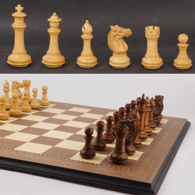 23" Mark Of Westminster Honey Rosewood Phalanx Presidential Chess Set