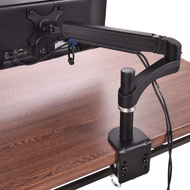 Single Arm Tv Lcd Monitor Desk Mount Stand Bracket Swivel Gas Spring Up