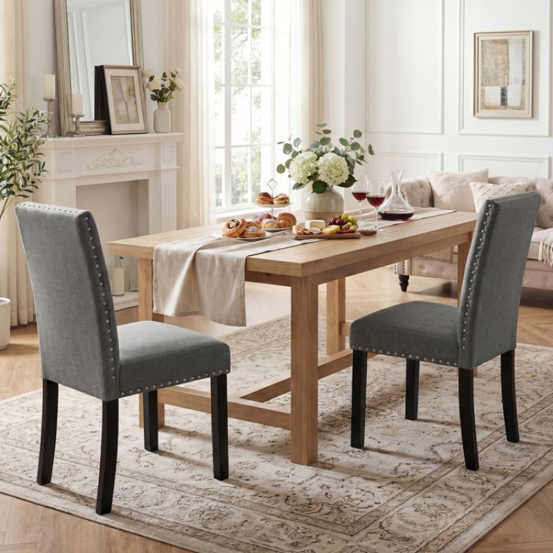 Wooden Dining Chairs Set of 2